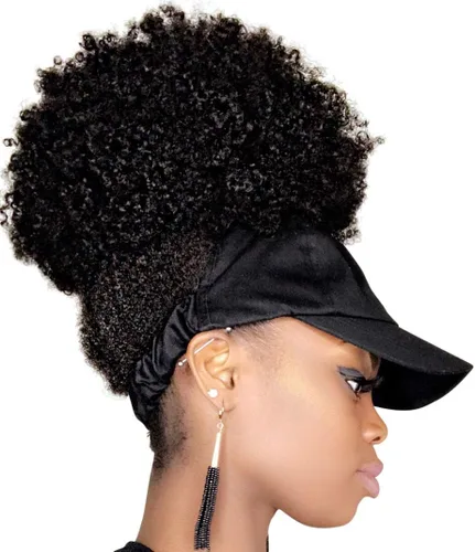 Vista 8 de CurlCap Gorra sin parte trasera para cabello natural, gorra de béisbol forrada de satén para mujer
