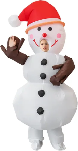 Vista 6 de AMHSCOCA Disfraces inflables de Papá Noel de Navidad para hombres, mujeres y adultos, para fiestas de vacaciones, carnaval