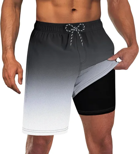 Vista 26 de UNICOMIDEA Bañador para hombre con forro de compresión de 9 pulgadas de largo