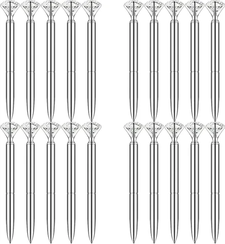 Vista 13 de PASISIBICK 20 bolígrafos de diamante de bonitos y hermosos bolígrafos de diamantes de cristal para mujeres, regalos de decoración de boda, despedida