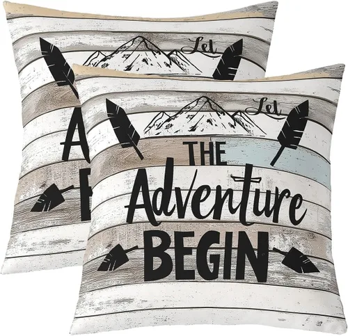 Vista 8 de Juego de 2 fundas de almohada de 16 x 16 pulgadas, fundas de almohada decorativas de camping feliz para decoración de caravanas para sofá cama