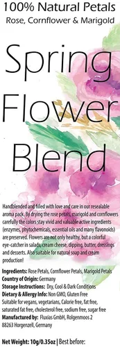 Vista 7 de Mezcla de flores de primavera – Flores comestibles – Rosa, aciano y caléndula – Todo natural, delicias de grado culinario (0.35 onzas) – Calidad