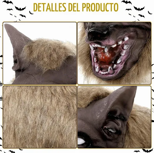 Vista 3 de Seenelling - Conjunto de disfraz de hombre lobo, máscara de lobo y guante
