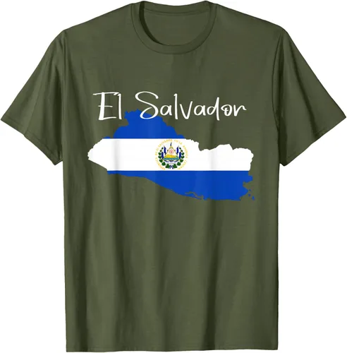 Vista 49 de Camiseta con la bandera de El Salvador, mapa de El Salvador, camiseta de Salvador para mujer