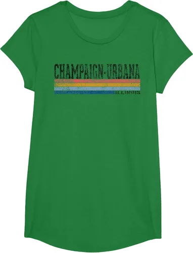 Vista 52 de clásico 1980s estilo champaign-urbana Illinois T Shirt, hombre 2XL, Blanco