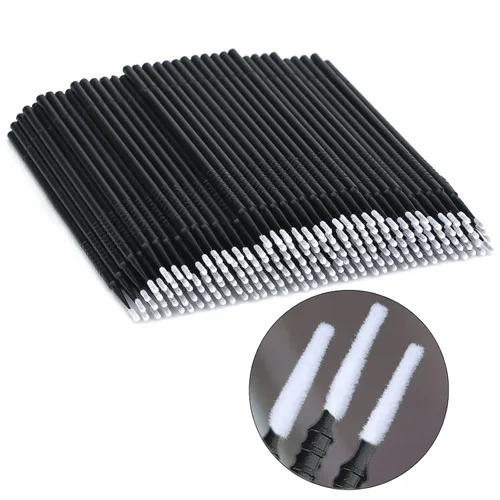 Vista 3 de G2PLUS 200 microhisopos excelentes, microhisopos de alta gama para extensiones de pestañas, microaplicador para maquillaje y cuidado personal (negro)