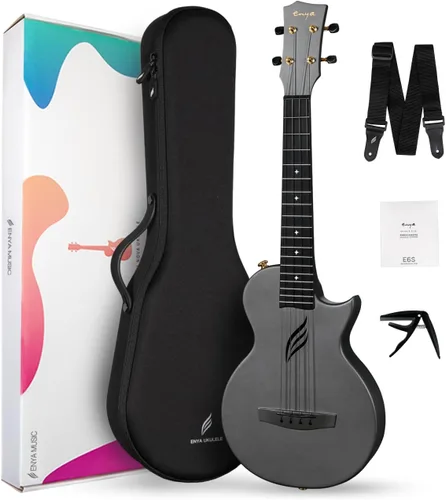 Vista 16 de Enya NOVA U MINI 21-Inch Carbon Fiber Soprano Travel Ukulele, Black Negro