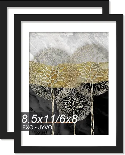 Vista 66 de Fxojyvo Marco de Fotos de 4x6, Muestra Foto de 3.5x5 con Paspartú o 4 x 6 Sin Paspartú, Liviano y de Alta Transparencia Marco de 4 por 6 para Pared