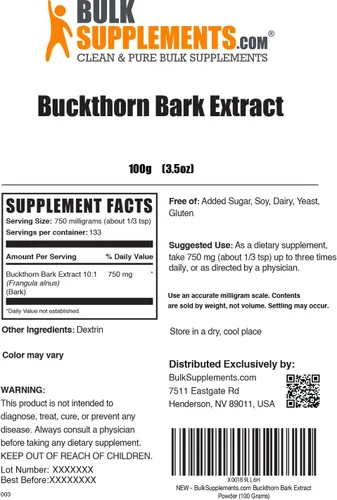 Vista 6 de BulkSupplements. com Extracto de corteza de espino cerval en polvo, extracto de espino cerval de aliso, extracto brillante de espino amarillo