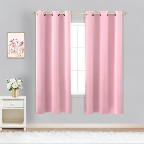 Vista 133 de KOUFALL Cortinas de Baño Aqua para Ventana, Juego de 2 Paneles Decoración Costera Cortinas Cortas Opacas para Ventana Pequeña de Cocina Puerta