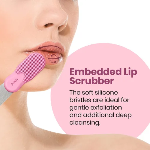 Vista 6 de Lindo Beauty Buffer - Herramienta de microdermoabrasión, infusión de diamante, limpiador labial de silicona integrado, para piel suave, tez