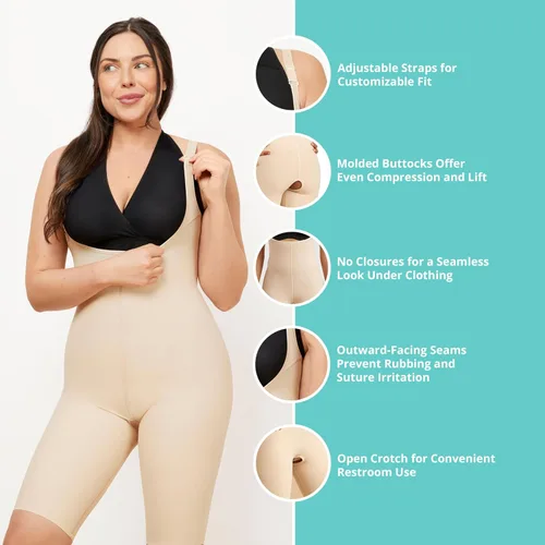 Vista 3 de MARENA SFBHS2 - Faja para mujer con espalda alta, sin cierres, longitud corta, soporte posquirúrgico