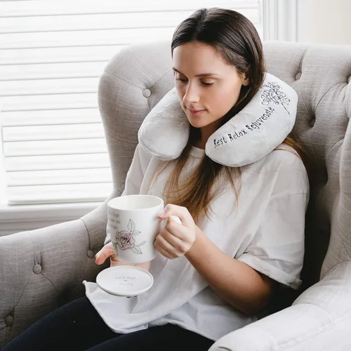Vista 9 de It's A Good Day To Be Happy - Juego de taza de café de 17 onzas y tapa de posavasos