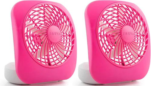 Vista 8 de O2COOL Treva ventilador de 5 pulgadas alimentado por batería, ventilador de escritorio portátil de 2 velocidades de enfriamiento con diseño compacto