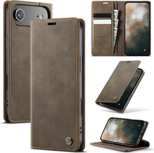 Vista 103 de Funda tipo cartera para Samsung Galaxy Z Fold 7 de piel con tarjetero y función atril, cierre magnético, bloqueo RFID, TPU a prueba de golpes, Negro