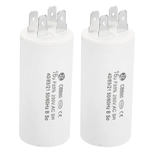 Vista 6 de PATIKIL CBB60 10uF Condensador de funcionamiento, 2 piezas CA 250 V 4 pines 50/60 Hz cilindro 1.25 x 2.73 pulgadas para bombas de agua, lavadoras