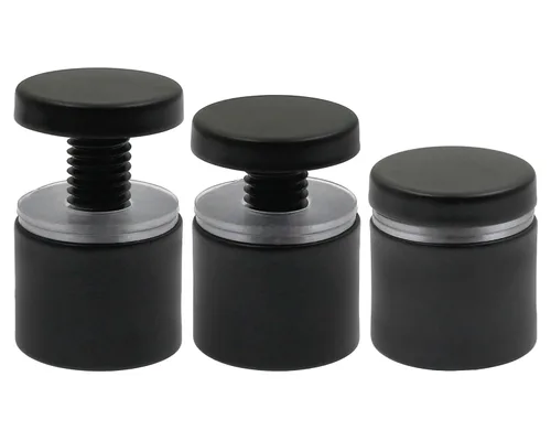 Vista 3 de Luomorgo 12 piezas tornillos separadores de acero inoxidable de 1" x 1", herrajes de montaje para letreros de pared, separadores de vidrio