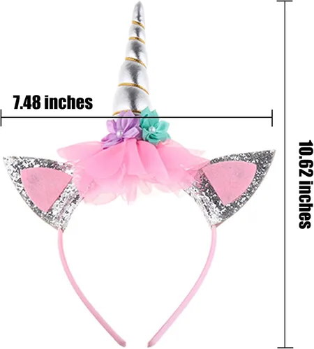 Vista 6 de PinkBeautiM Vestido tutú de unicornio para niñas, disfraz de unicornio de lentejuelas para niña con diadema, vestidos de fiesta de cumpleaños de 3 a