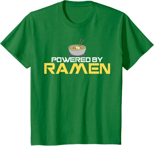 Vista 33 de Camiseta de fideos de anime japoneses Powered By Ramen, Negro, S