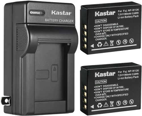 Vista 5 de Kastar Reemplazo del cargador de batería de pared de CA para Fujifilm NP-W126, NP-W126s, cargador Fuji BC-W126, Fujifilm X-H1, X-M1, X-S10, X-T1