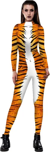Vista 10 de JJEUWE Disfraz de Halloween para mujer, traje de cosplay ajustado 3D Bax10