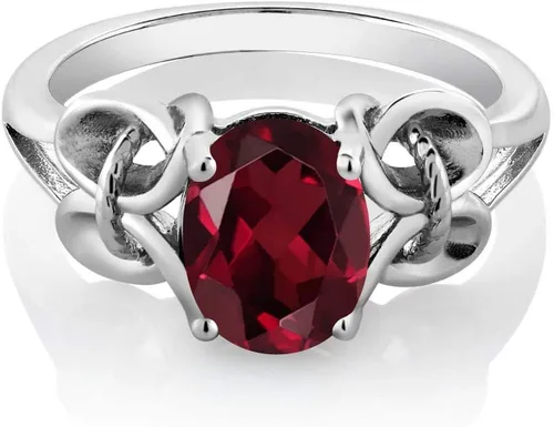 Vista 131 de Gem Stone King Anillo de compromiso ovalado con piedra natal para mujer, plata de ley 925, ovalado de 0.354 x 0.276 in, anillo de compromiso