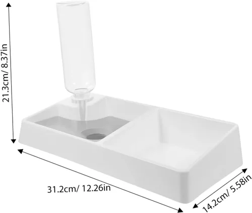 Vista 2 de Dispensador de agua de doble tazón para gatos y perros, alimentador automático para mascotas, botella de hidratación