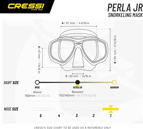 Vista 5 de Cressi Máscara de silicona para niños y niñas Perla Jr Made in Italy
