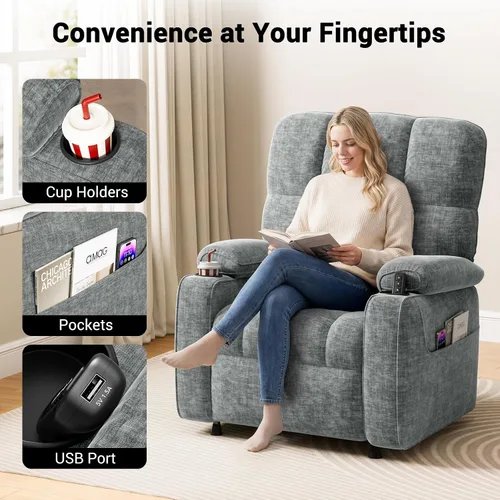 Vista 3 de Amada - Silla reclinable eléctrica sincronizada para adultos