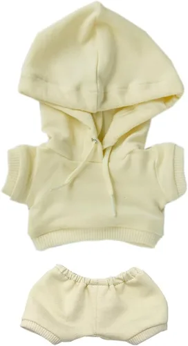 Vista 17 de niannyyhouse Ropa deportiva de felpa de 7.9 in, ropa deportiva elástica y sólida, con capucha, pantalones, juguete de peluche suave, accesorios