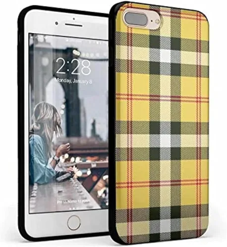 Vista 23 de Casely Funda para iPhone 6/7/8 Plus Bosque floral Flor de cerezo rojo Diseño clásico ultra delgado Flor de cerezo rojo floral