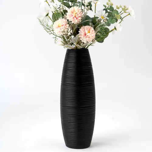Vista 10 de Leewadee - Florero de piso marrón para hierba de pampas, florero grande para decoración del hogar, 13 pulgadas, resina Deco Vase for sideboard &