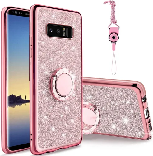 Vista 22 de Funda para Samsung Note 8 de 6.3 pulgadas, para Galaxy Note 8, a prueba de golpes, con correa y soporte para anillo, para Samsung Galaxy Note 8