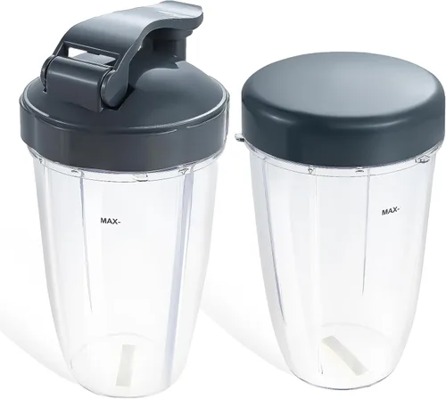 Vista 9 de Vasos de licuadora de repuesto para licuadora Nutribullet de 18 onzas con tapa, compatible con Nutribullet 600 W 900 W licuadora exprimidor