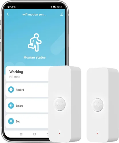 Vista 10 de Sensor de movimiento PIR inteligente: detector de movimiento WiFi con alertas de notificación de aplicaciones, sensor de contacto inalámbrico