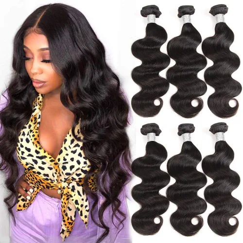 Vista 9 de Beauty Princess Cabello Humano Ondulado Corporal 3 Paquetes con Cierre Doble Trama 10A Paquetes de Cabello Brasileño con Cierre