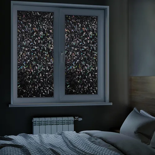 Vista 2 de LEMON CLOUD Película de Privacidad para Ventana con Oscurecimiento Total, Adherencia Estática, Cubierta Decorativa Esmerilada para Ventana, Película