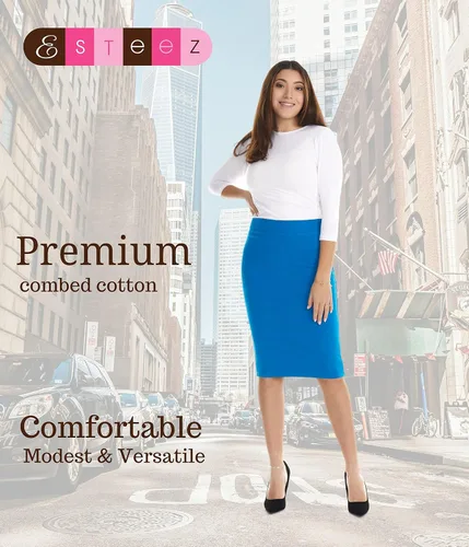 Vista 6 de ESTEEZ Falda lápiz para mujer - Modesta elástica por debajo de la rodilla - Chicago