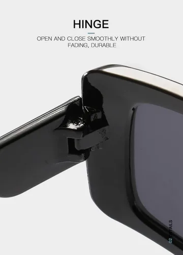 Vista 7 de W&Y YING Gafas de sol cuadradas de gran tamaño para mujer, para hombre, a la moda, planas, sombras