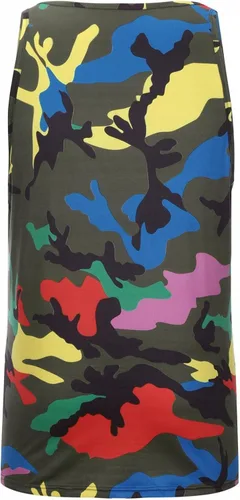 Vista 3 de HOOMEUMY Camiseta sin mangas para hombre, camiseta sin mangas con estampado de camuflaje casual para hombre, camiseta sin mangas con bolsillo