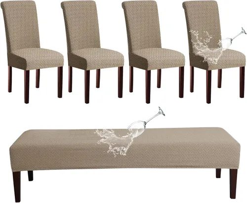 Vista 12 de HAOYONG Funda para Silla de Comedor con Estampado, Funda Desmontable Lavable para Silla Parsons, Protector de Asiento Removible para Comedor, Hotel