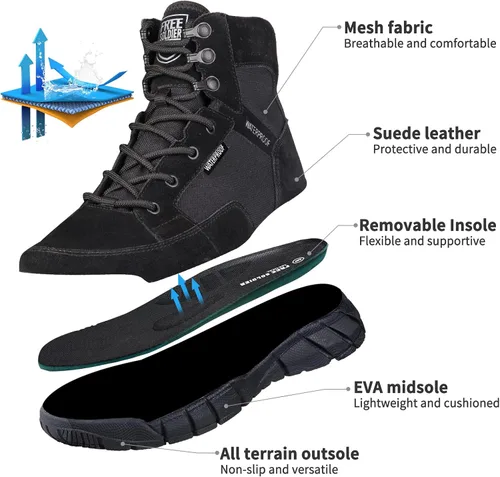 Vista 3 de FREE SOLDIER Waterproof Hiking Work Boots Men's Tactical Boots 6 Inches Lightweight Military Boots Breathable Desert Boots