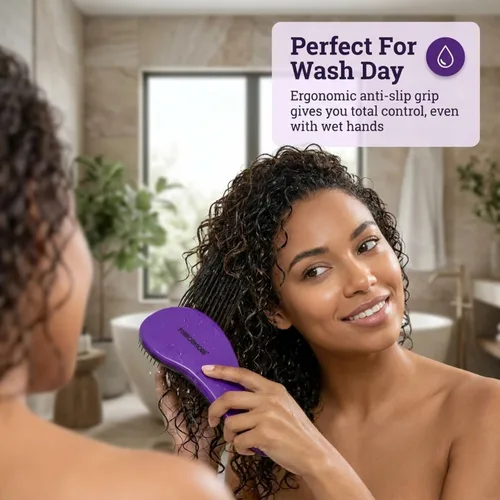 Vista 5 de Performore Smooth Glide - Cepillo desenredante para cabello natural, rizado, liso, húmedo o seco, secado rápido, cabello largo o corto para mujeres