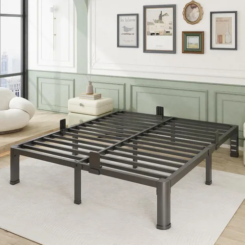 Vista 10 de Firpeesy 14 Inch Twin Size Bed Frame, Sturdiness Metal Twin Platform Bed Frame with Storage, No Box Spring Needed, Noiseless, Ease of Assembly