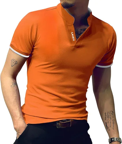 Vista 2 de LOGEEYAR - Polo de piqué para hombre, manga corta, ajustado, de algodón