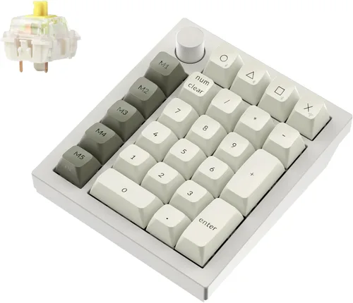 Vista 10 de Keychron Q0 Max - Numpad mecánico inalámbrico personalizado, 2.4 GHz/Bluetooth 5.1/bloc de números QMK con cable, RGB intercambiable en caliente