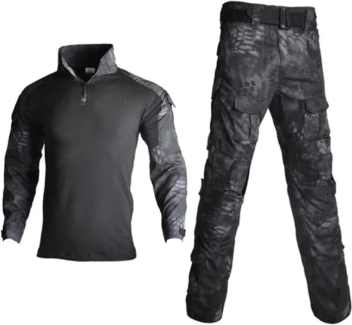 Vista 10 de HARGLESMAN Men's Tactical Military Suits Long Sleeve Uniforms Combat Shirt and Pants with Knee Pads ACU