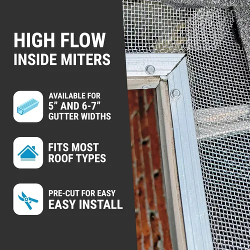 Vista 3 de RAPTOR GUTTER GUARD Kit de inglete interior de alto flujo - Paquete de 3 (se adapta a canaleta de 5 pulgadas)