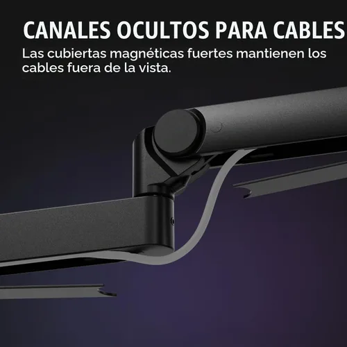Vista 7 de Elgato Wave Mic Arm Pro - Brazo de micrófono de resorte de gas de perfil bajo giratorio 360°, funciona con micrófonos/Shure SM7B/HyperX Negro