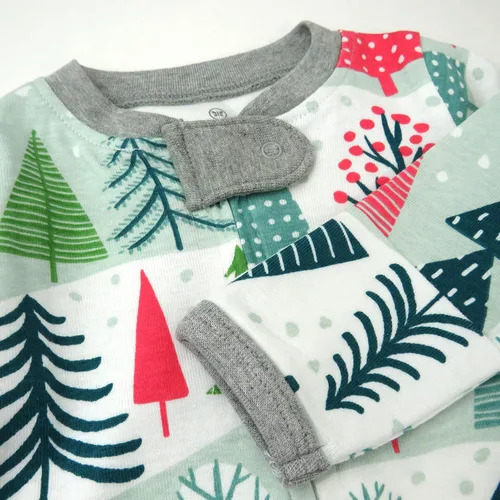 Vista 2 de HonestBaby Paquete de 2 pijamas de algodón orgánico con pies para dormir y jugar